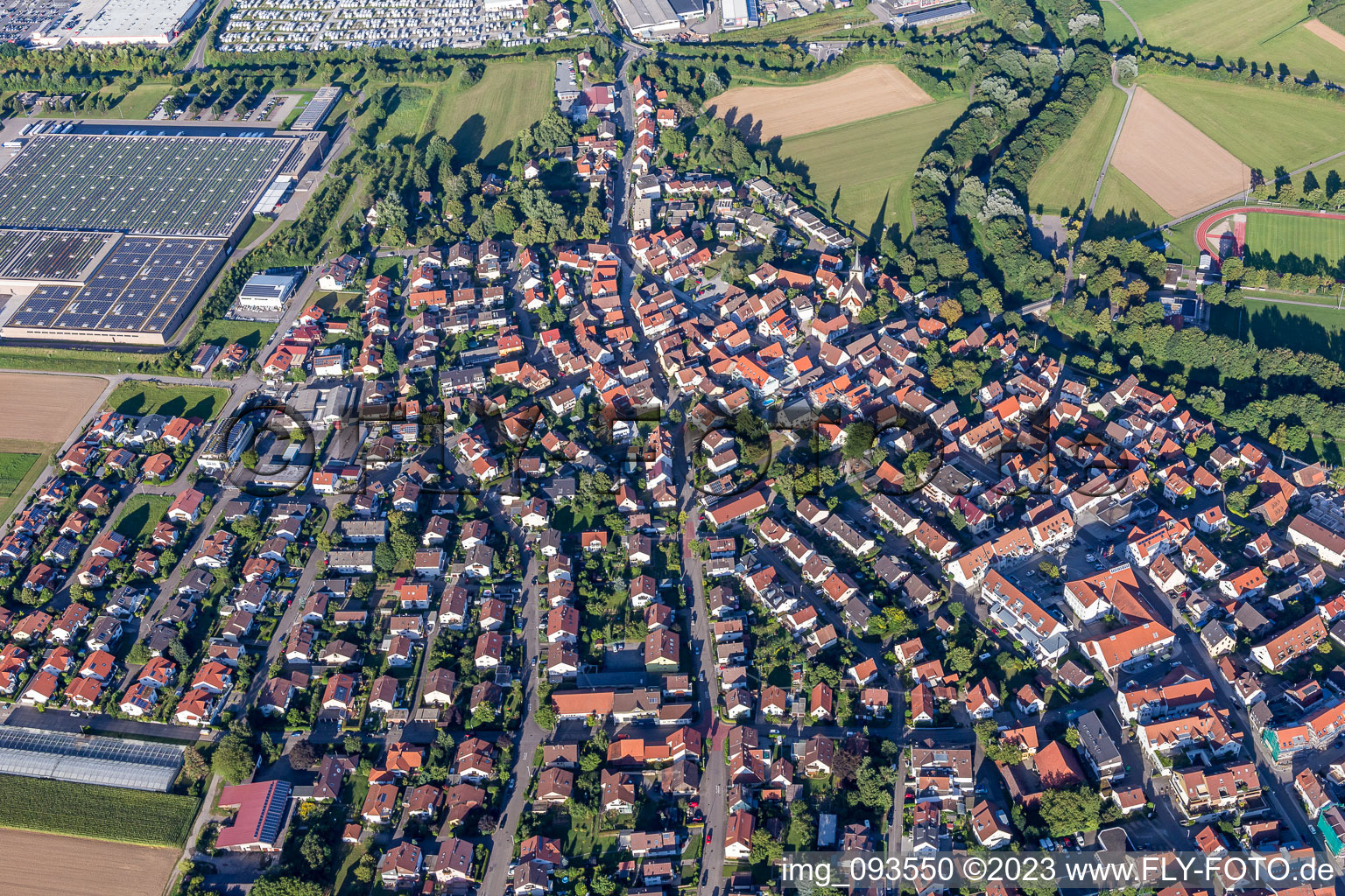 Vue aérienne de Murr dans le département Bade-Wurtemberg, Allemagne