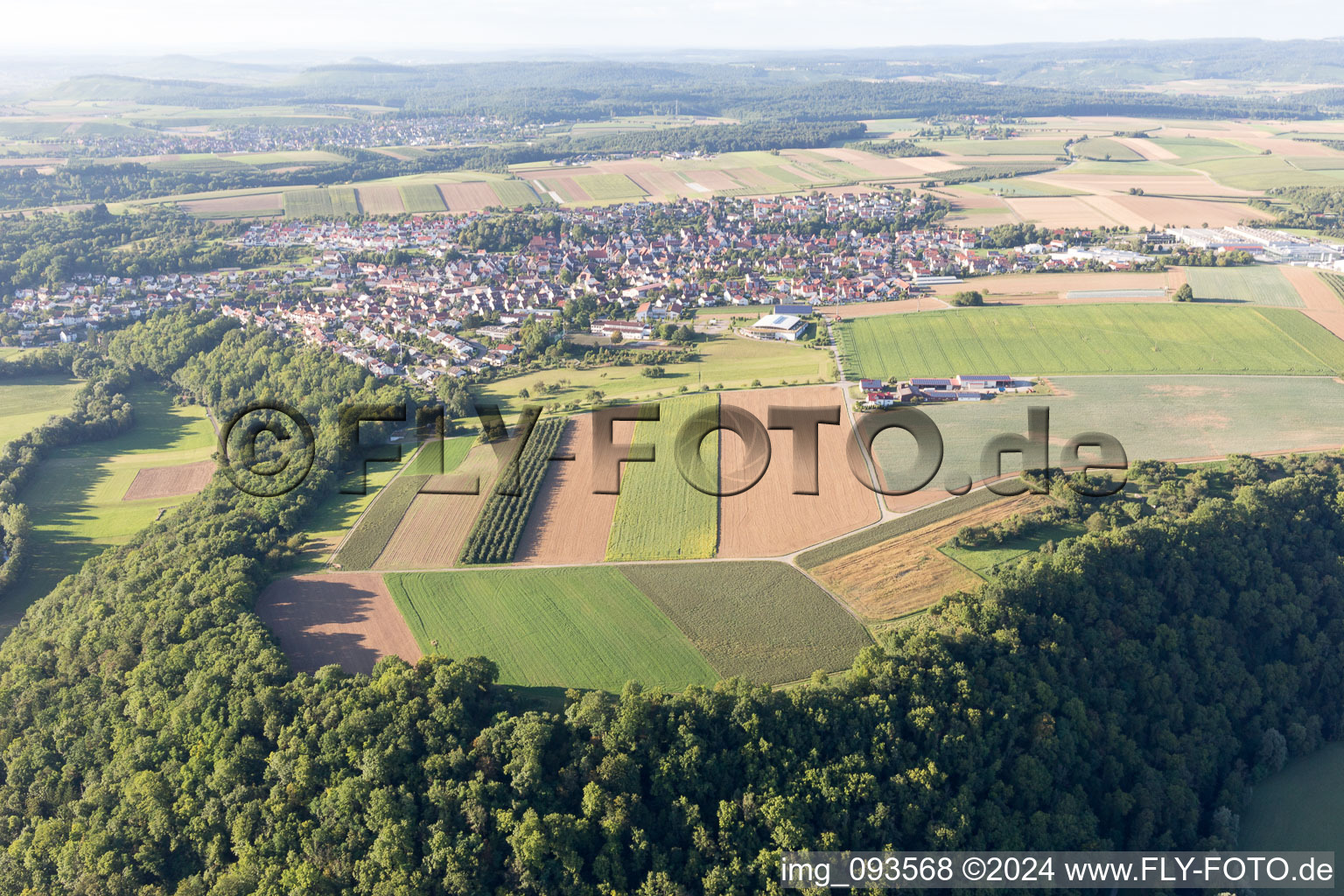 Vue aérienne de Kirchberg an der Murr dans le département Bade-Wurtemberg, Allemagne