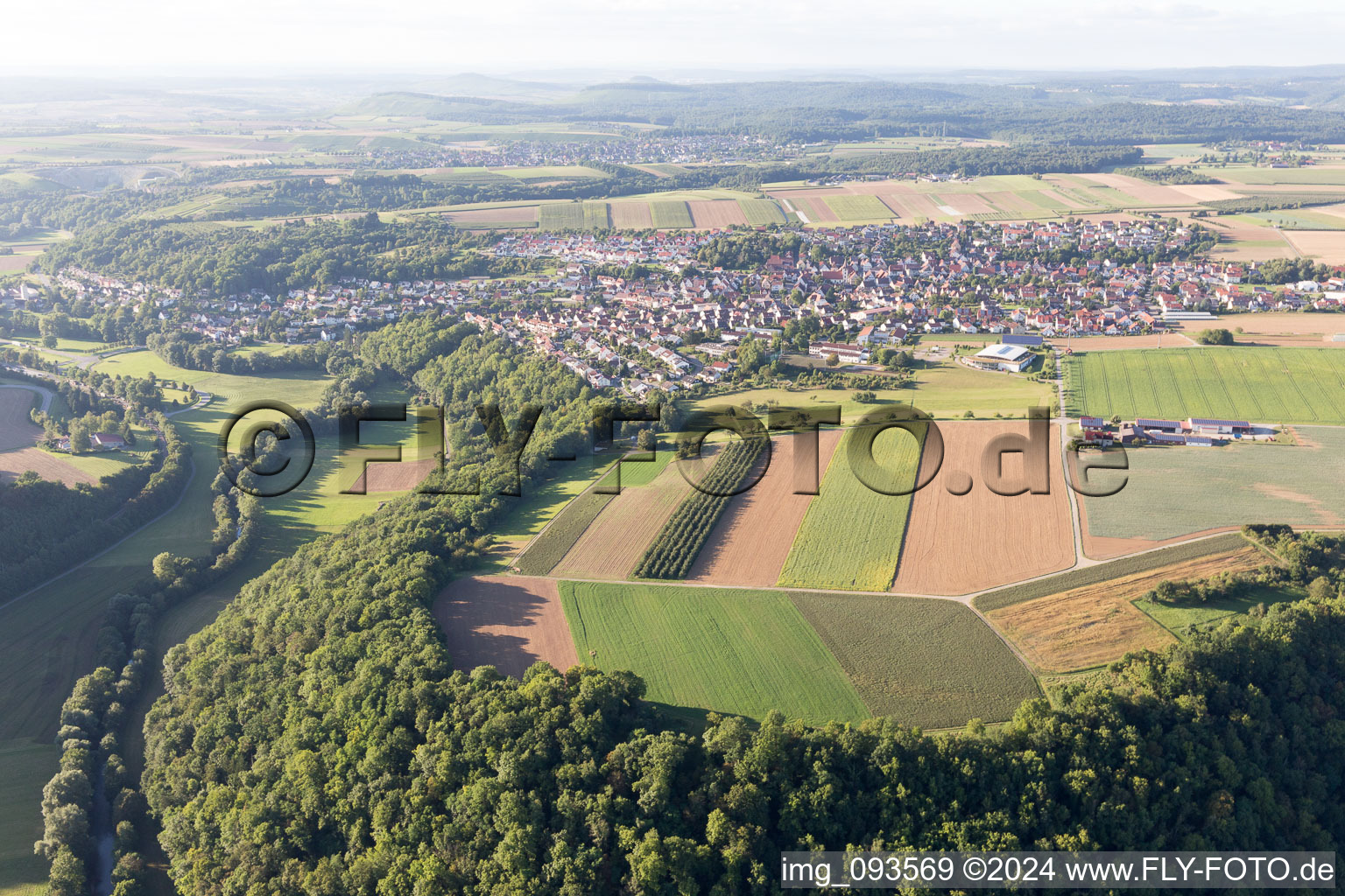 Vue aérienne de Kirchberg an der Murr dans le département Bade-Wurtemberg, Allemagne