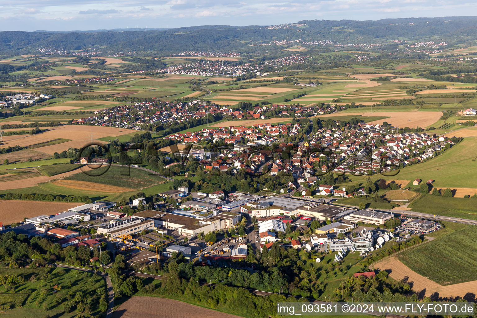 Vue aérienne de Vue sur le village à le quartier Waldrems in Backnang dans le département Bade-Wurtemberg, Allemagne