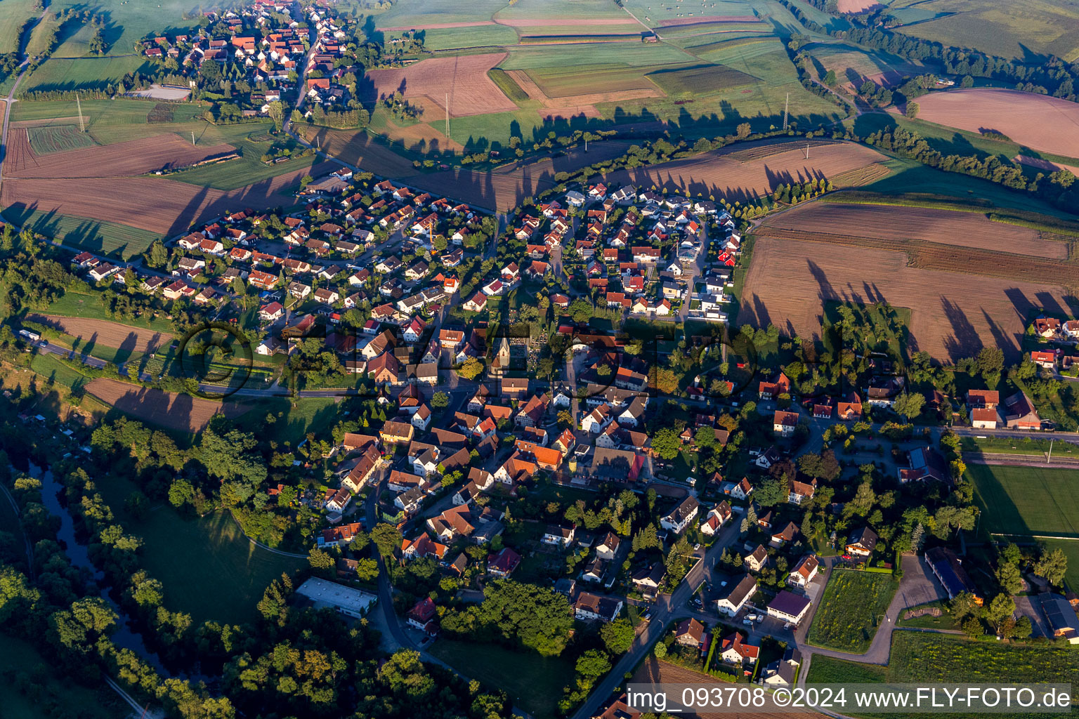 Vue aérienne de À Gaildorf à le quartier Ottendorf in Gaildorf dans le département Bade-Wurtemberg, Allemagne