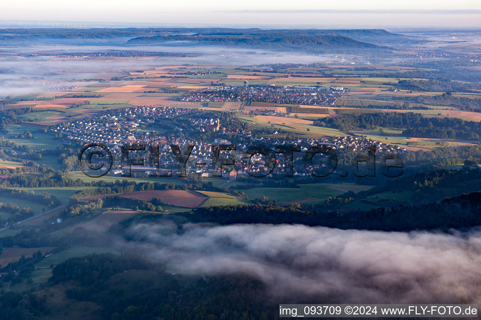 Vue aérienne de Rosengarten dans le département Bade-Wurtemberg, Allemagne