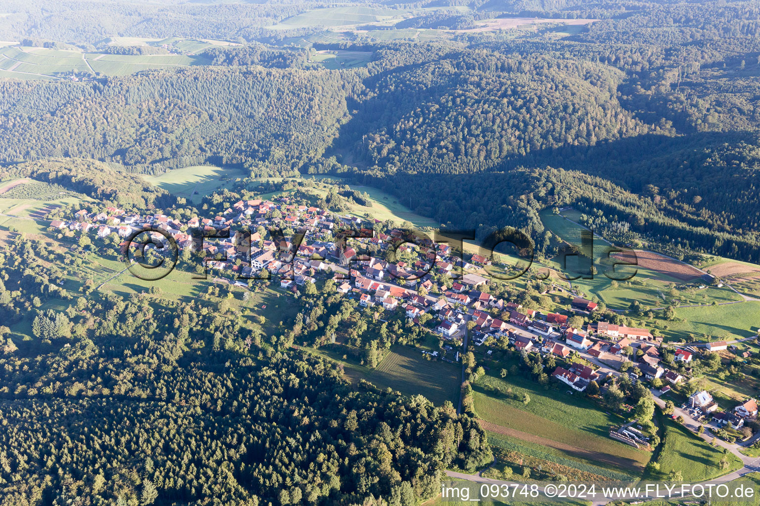 Vue aérienne de Prevorst dans le département Bade-Wurtemberg, Allemagne