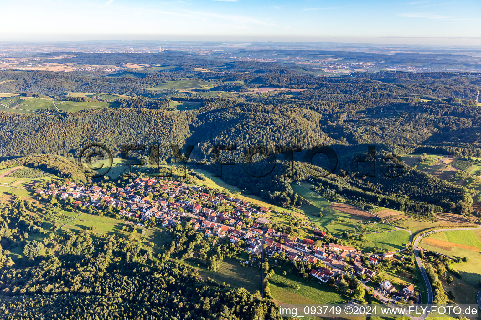 Vue aérienne de Prevorst dans le département Bade-Wurtemberg, Allemagne