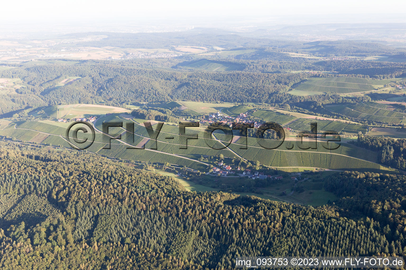 Vue aérienne de Billensbach dans le département Bade-Wurtemberg, Allemagne