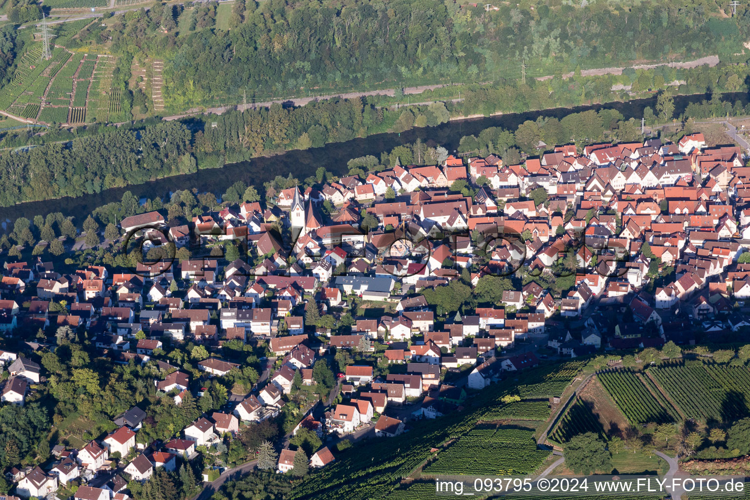 Vue aérienne de Gemmrigheim dans le département Bade-Wurtemberg, Allemagne