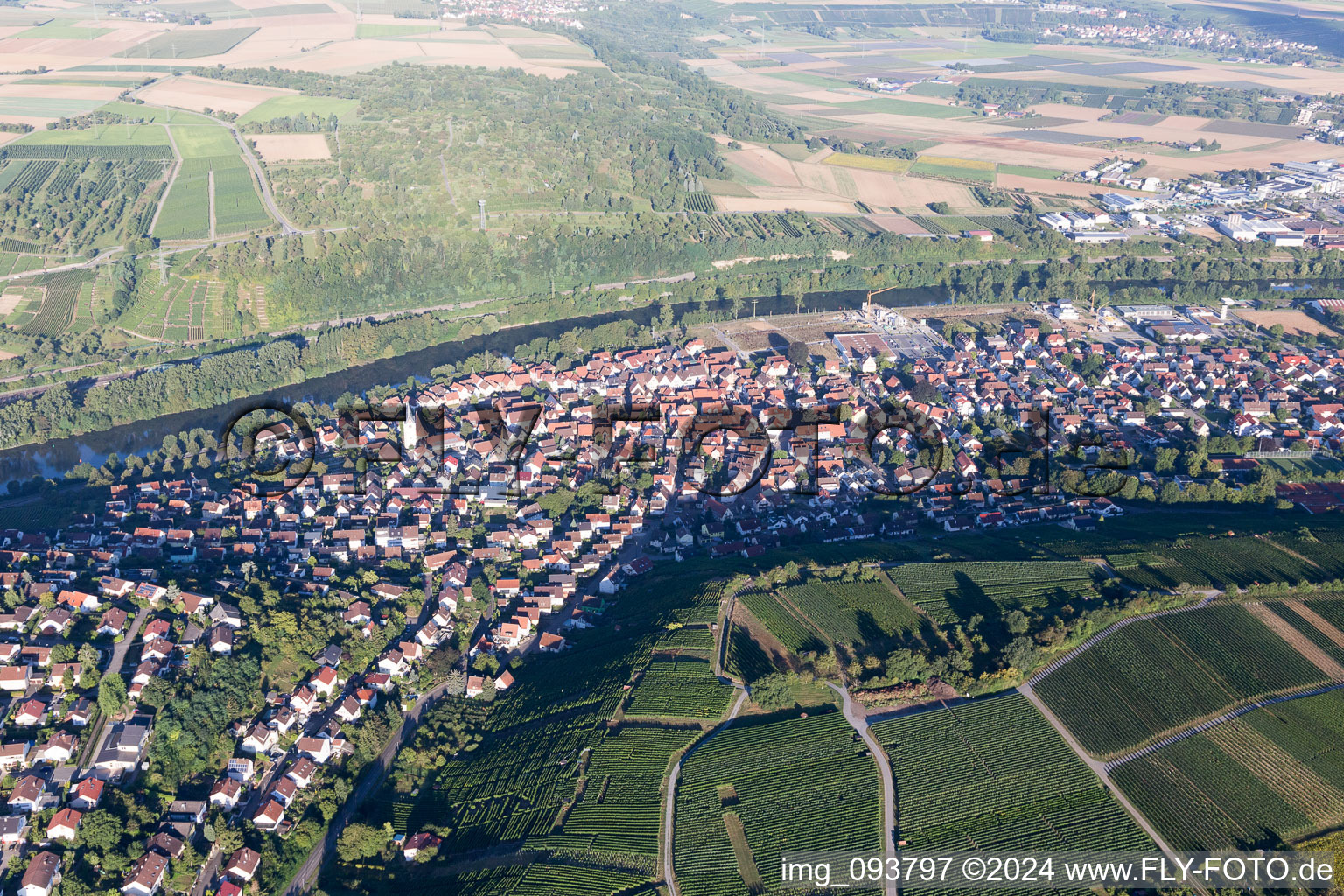 Vue aérienne de Gemmrigheim dans le département Bade-Wurtemberg, Allemagne