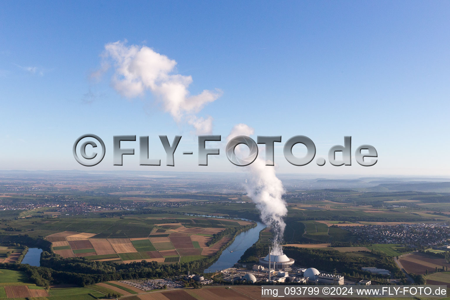 Photographie aérienne de Centrale nucléaire à Neckarwestheim dans le département Bade-Wurtemberg, Allemagne