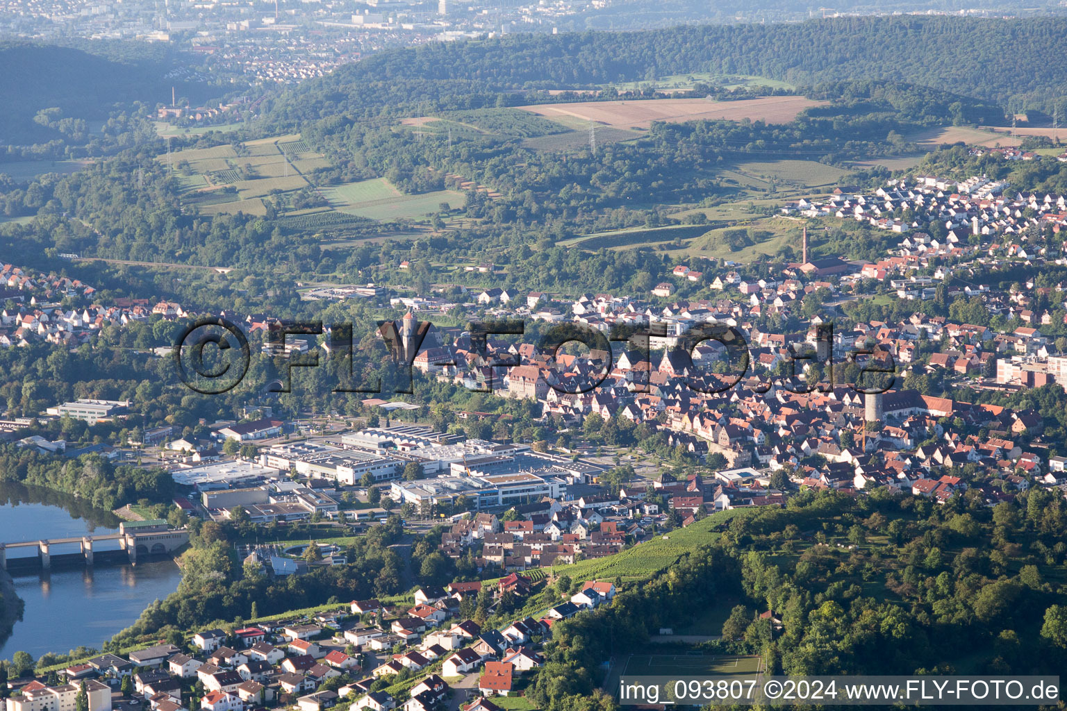 Vue oblique de Besigheim dans le département Bade-Wurtemberg, Allemagne