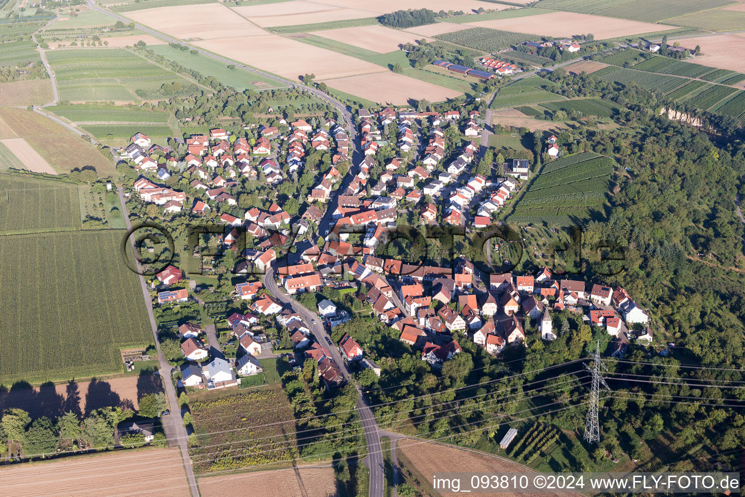 Vue aérienne de Hofen dans le département Bade-Wurtemberg, Allemagne