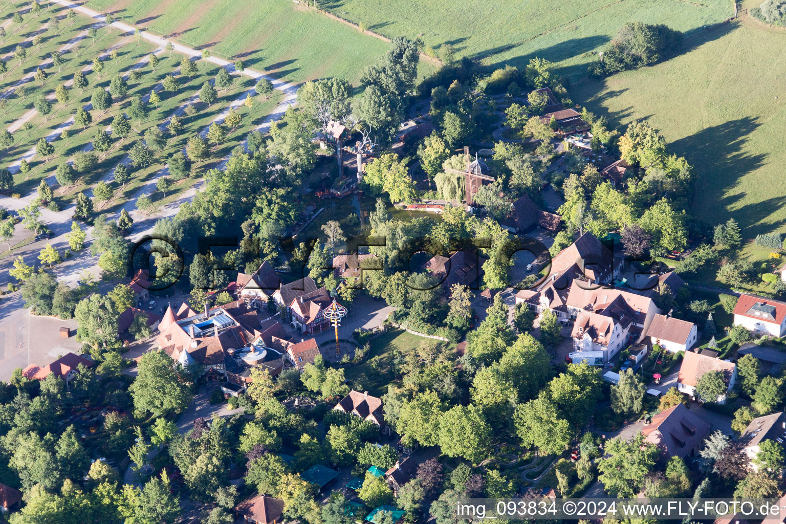 Parc aventure Tripsdrill à Cleebronn dans le département Bade-Wurtemberg, Allemagne depuis l'avion