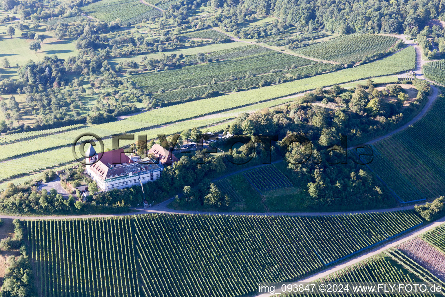 Vue aérienne de Complexe du château du Schlossgut Neumagenheim à le quartier Treffentrill in Cleebronn dans le département Bade-Wurtemberg, Allemagne