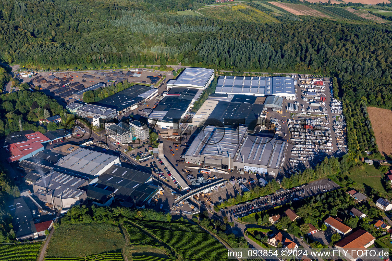 Vue aérienne de Site de l'usine Gerüstbau Layher GmbH dans le quartier Frauenzimmern à le quartier Eibensbach in Güglingen dans le département Bade-Wurtemberg, Allemagne