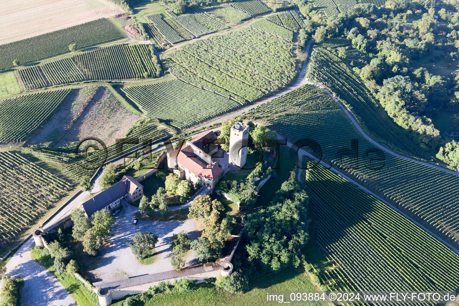 Vue oblique de Sulzfeld dans le département Bade-Wurtemberg, Allemagne