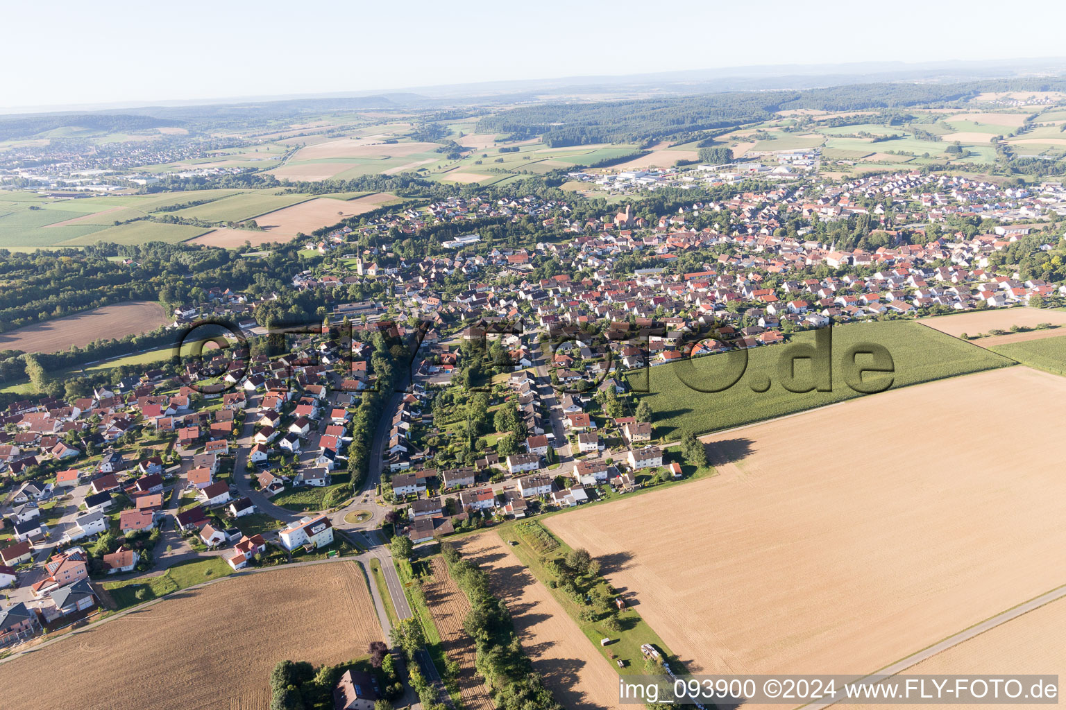 Vue oblique de Quartier Flehingen in Oberderdingen dans le département Bade-Wurtemberg, Allemagne