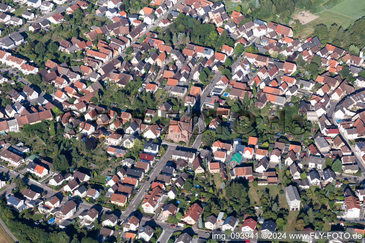 Quartier Staffort in Stutensee dans le département Bade-Wurtemberg, Allemagne d'en haut