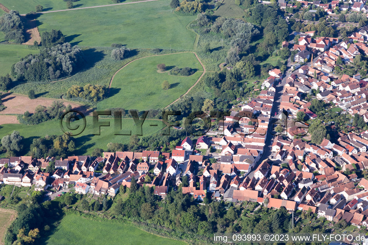 Vue oblique de Jockgrim dans le département Rhénanie-Palatinat, Allemagne