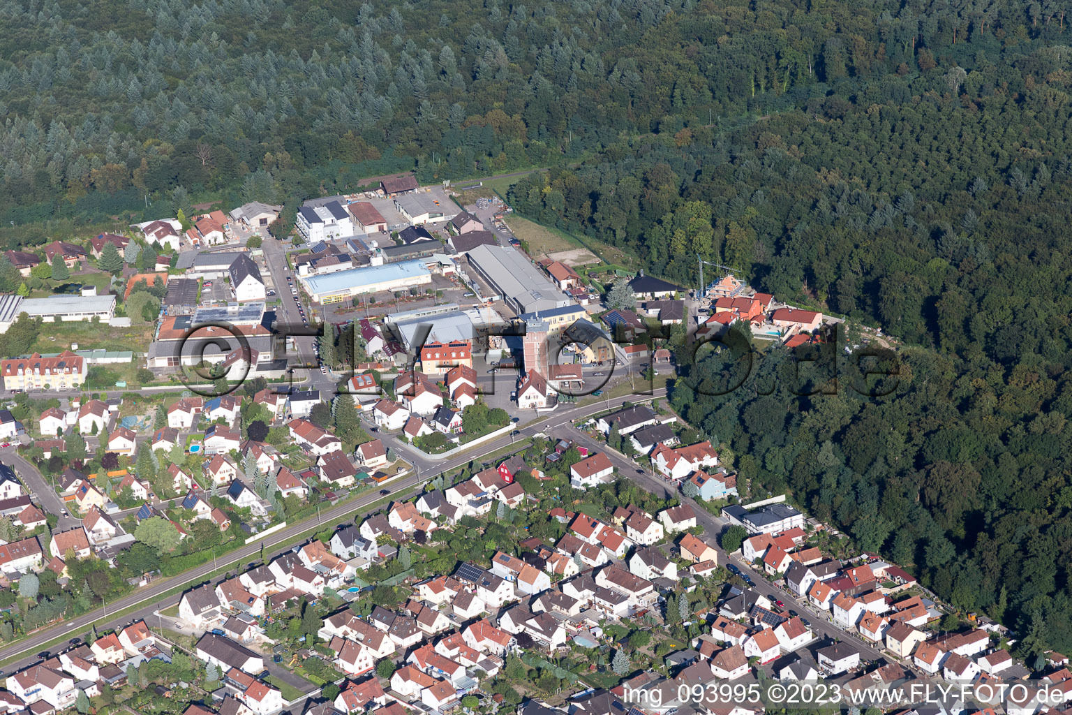 Jockgrim dans le département Rhénanie-Palatinat, Allemagne hors des airs