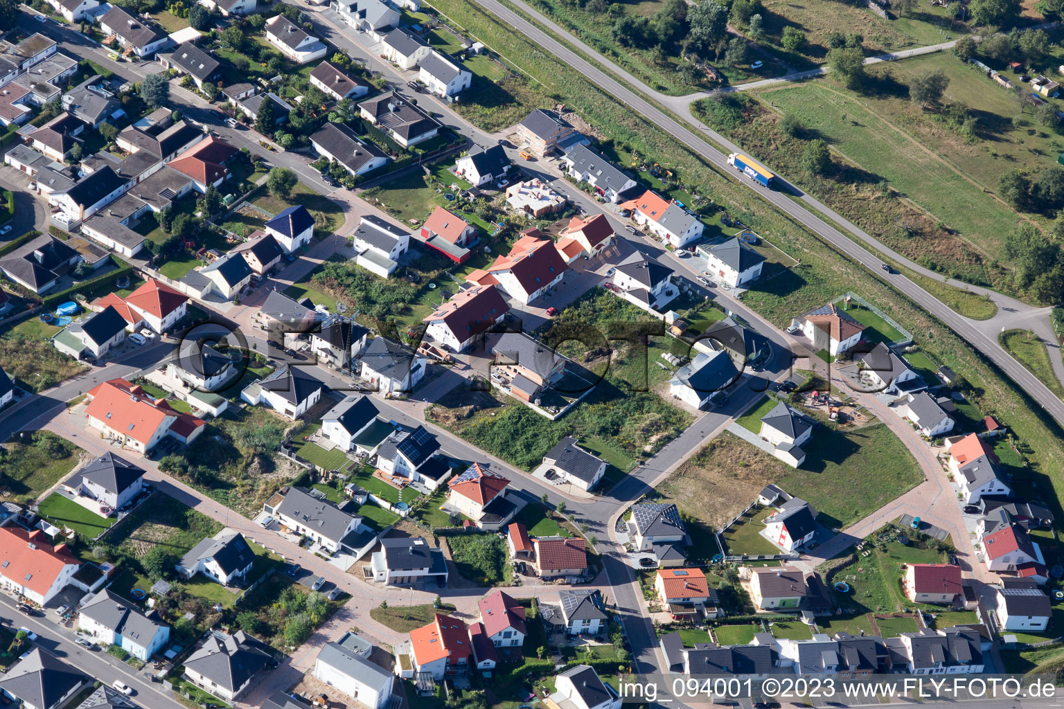 Jockgrim dans le département Rhénanie-Palatinat, Allemagne vue du ciel