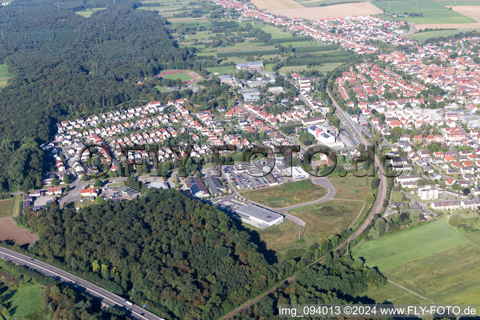 Vue oblique de Kandel dans le département Rhénanie-Palatinat, Allemagne