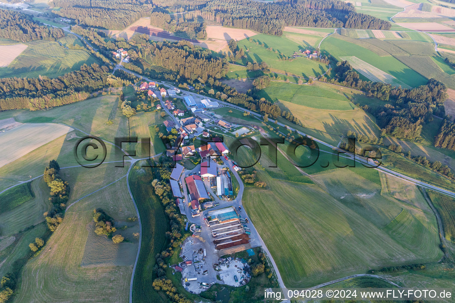 Vue aérienne de Propriété d'une ferme Mathäus Muffler Agriculture à Mühlingen dans le département Bade-Wurtemberg, Allemagne