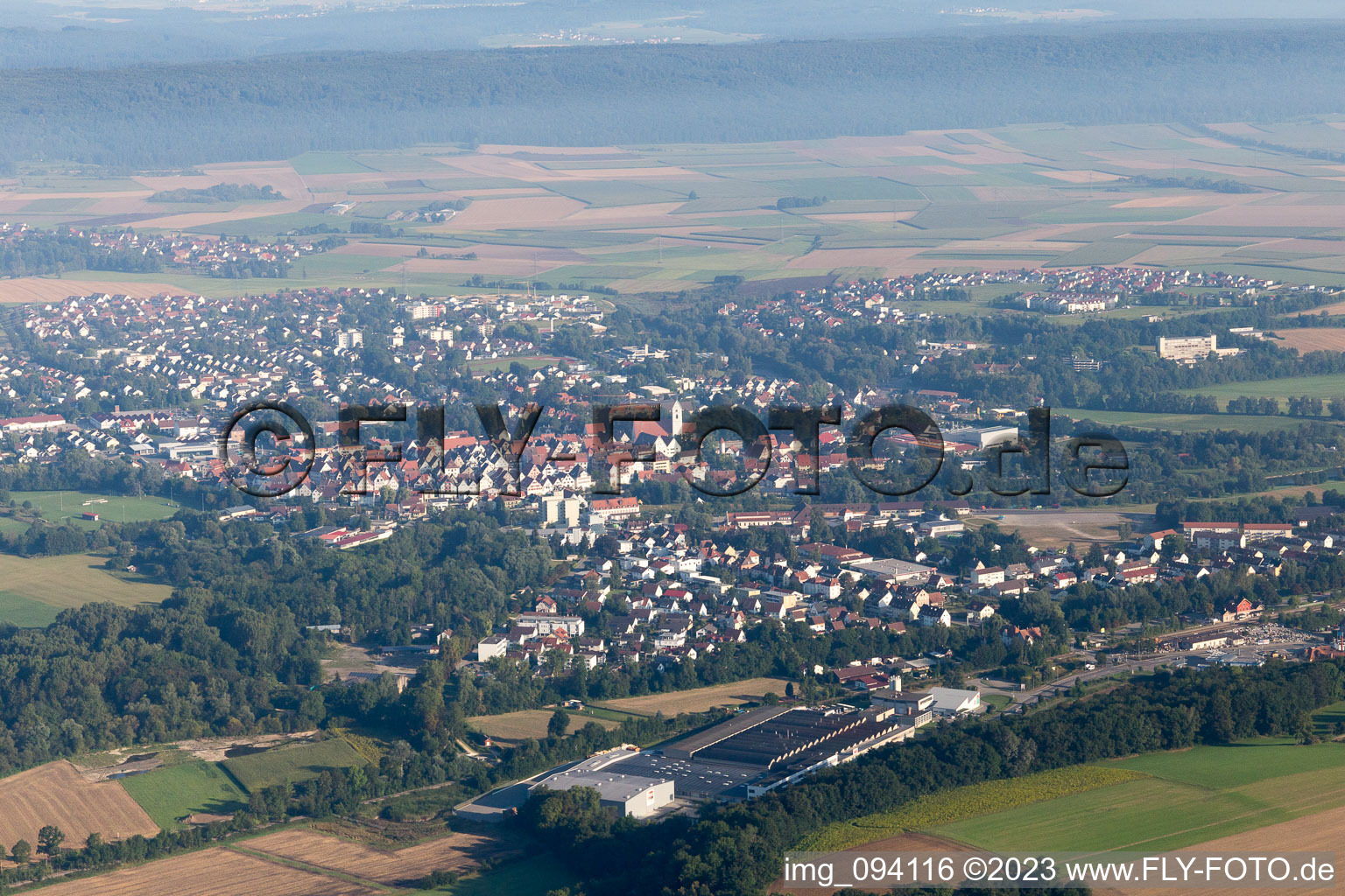 Vue aérienne de Riedlingen dans le département Bade-Wurtemberg, Allemagne