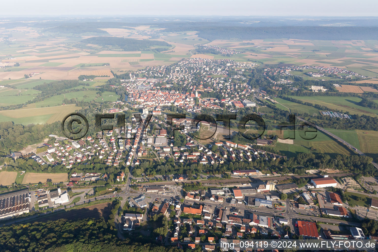 Vue oblique de Riedlingen dans le département Bade-Wurtemberg, Allemagne