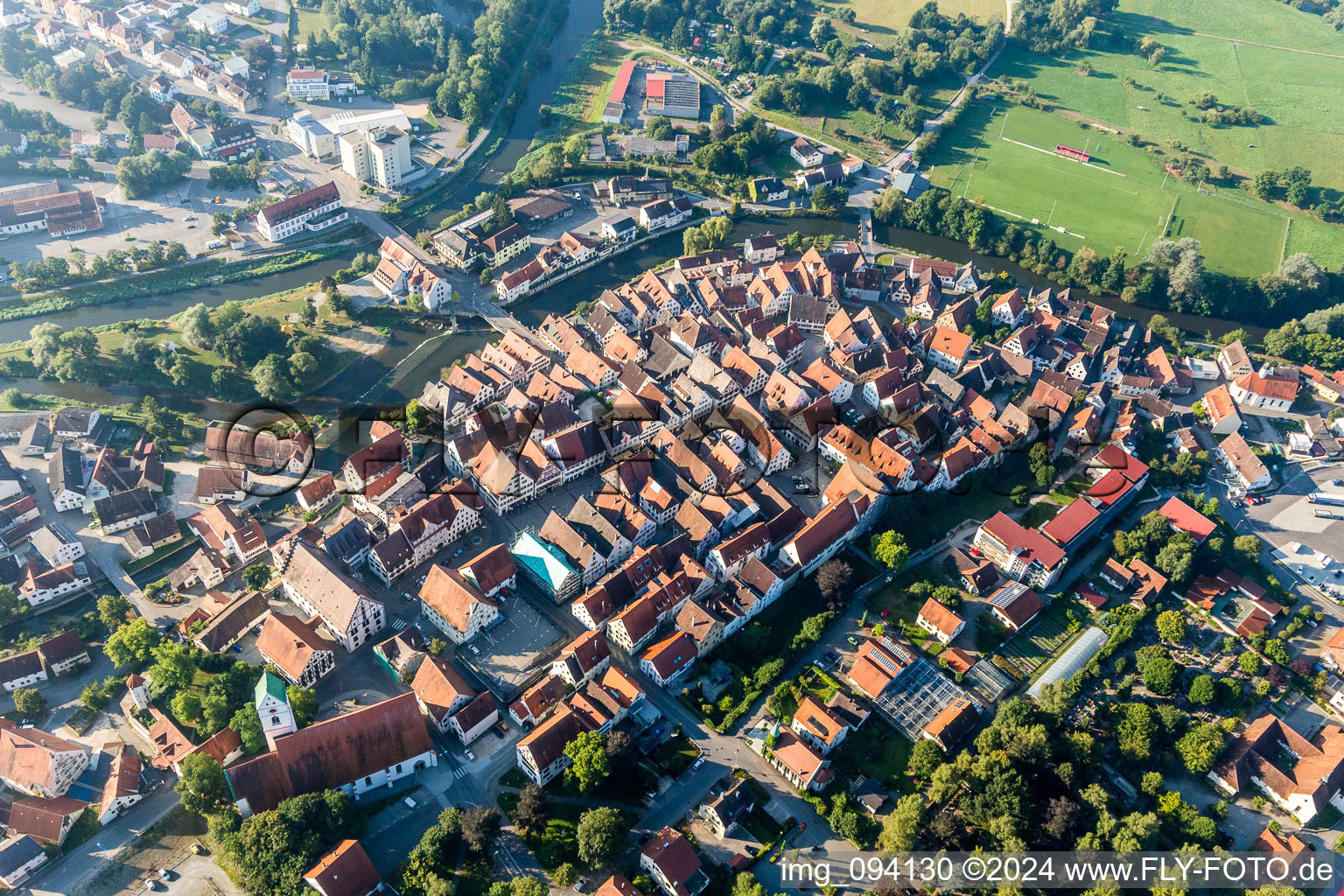 Photographie aérienne de Vieille ville et centre-ville à Riedlingen dans le département Bade-Wurtemberg, Allemagne