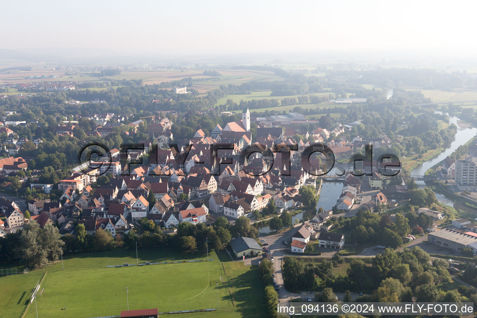 Vue d'oiseau de Riedlingen dans le département Bade-Wurtemberg, Allemagne