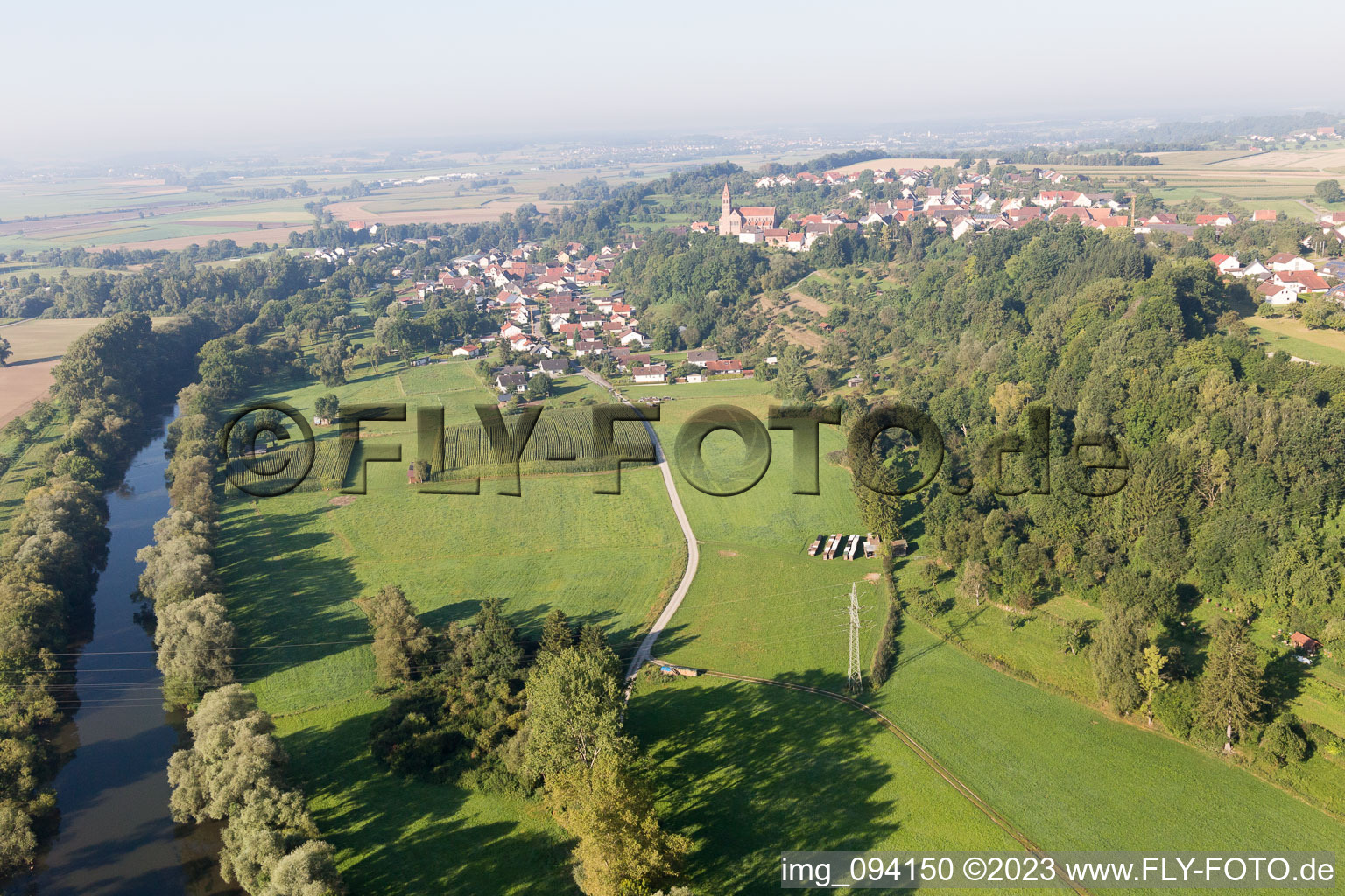 Hundersingen dans le département Bade-Wurtemberg, Allemagne hors des airs