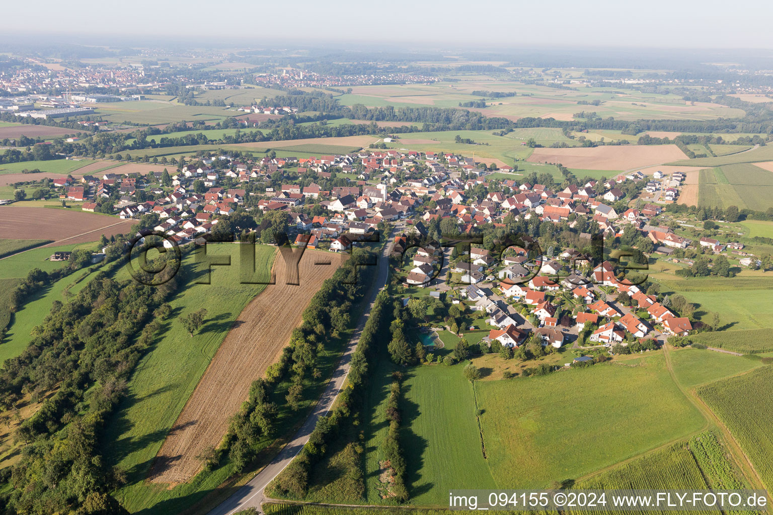 Vue aérienne de Blochingen dans le département Bade-Wurtemberg, Allemagne