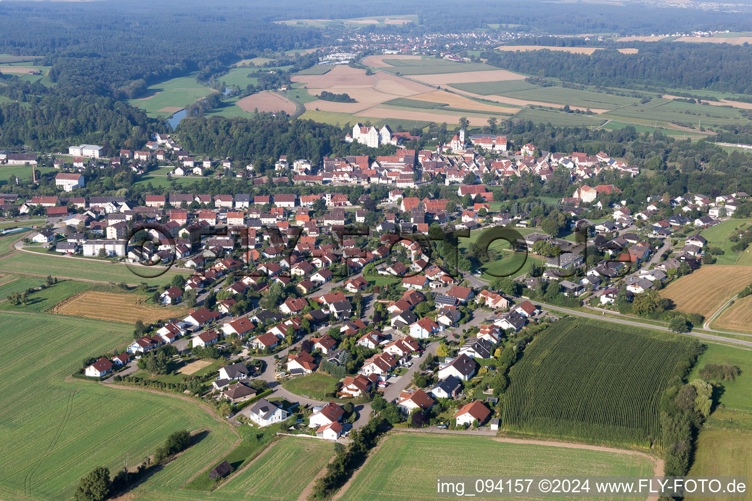 Vue aérienne de Scheer dans le département Bade-Wurtemberg, Allemagne