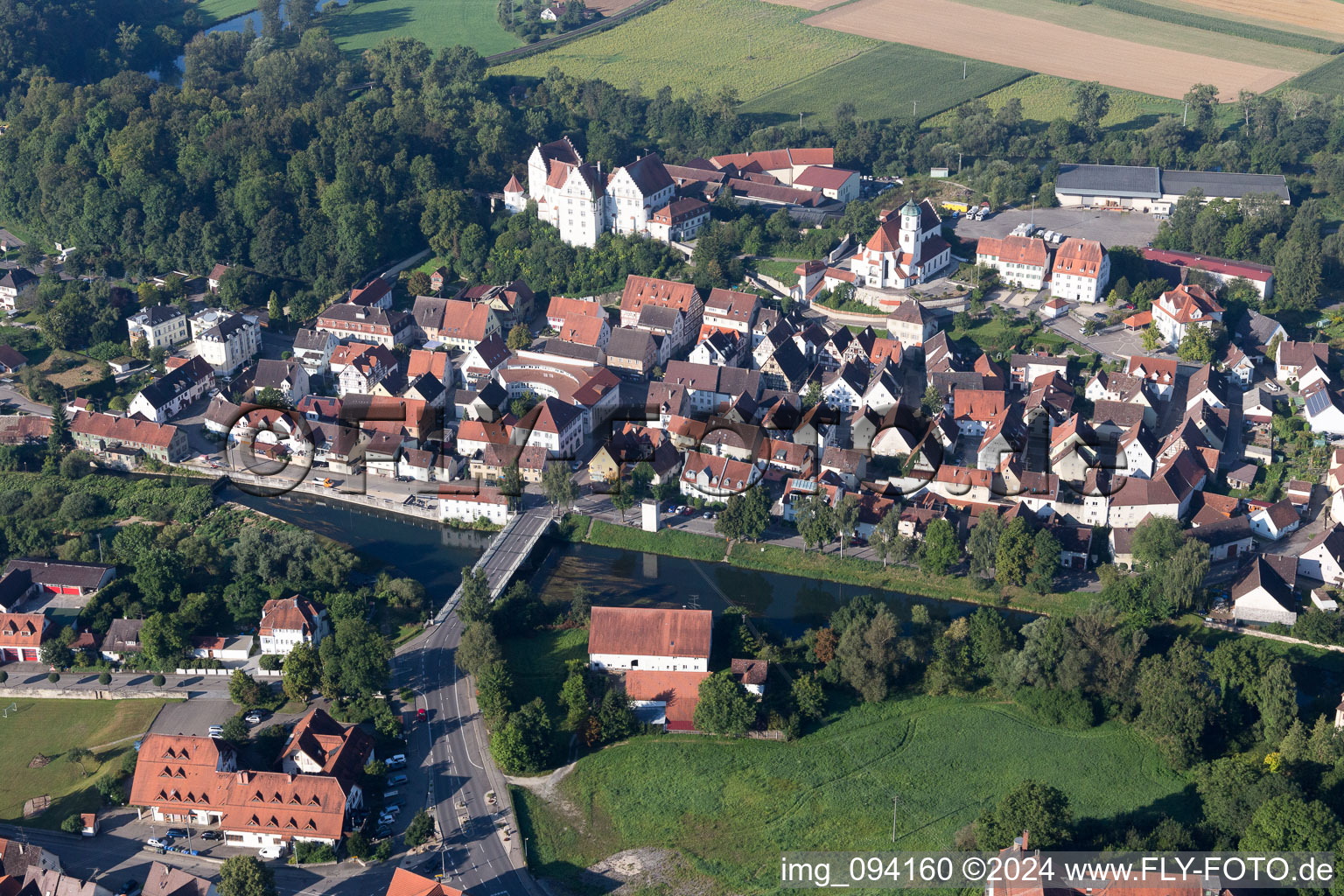 Vue aérienne de Scheer dans le département Bade-Wurtemberg, Allemagne