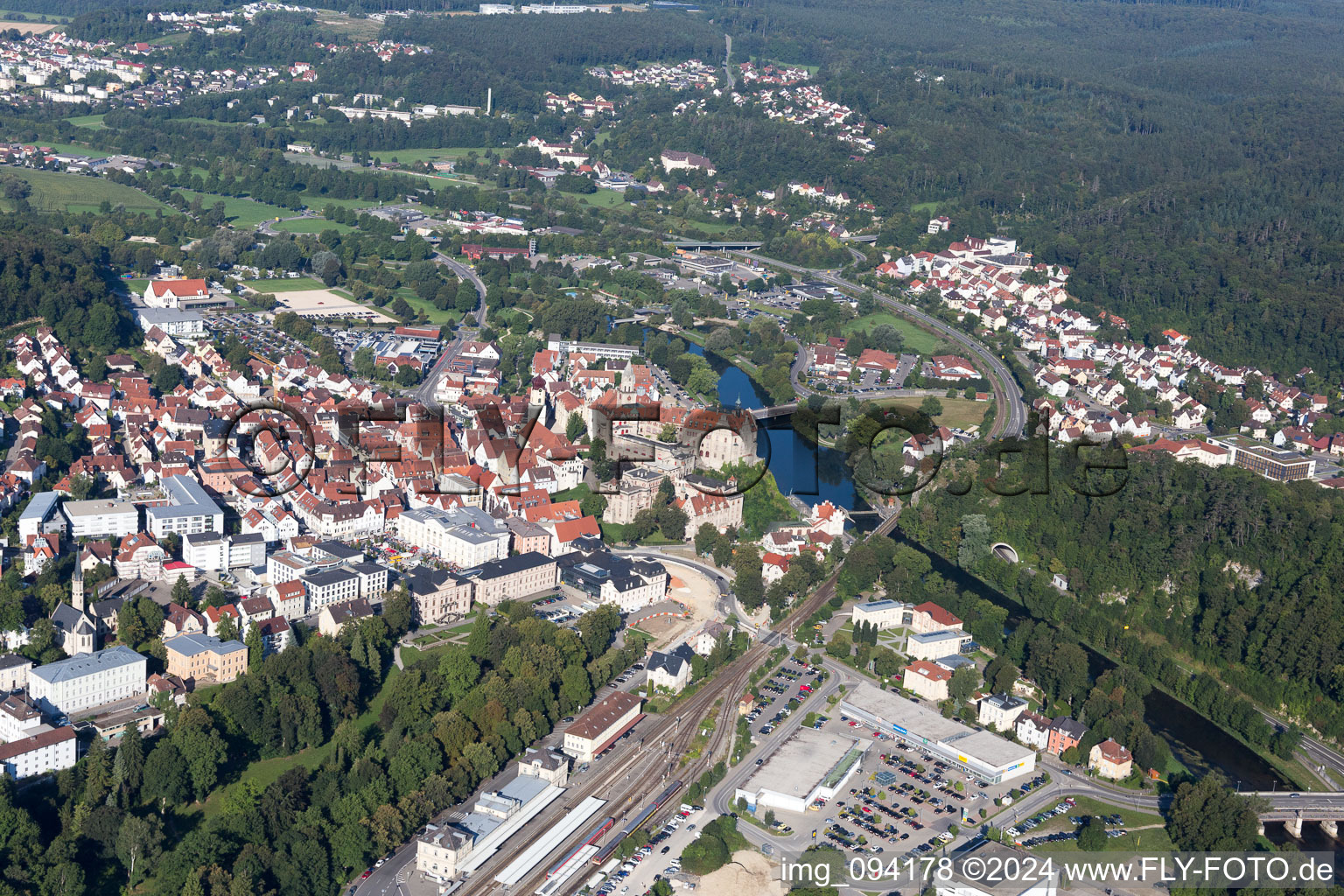 Photographie aérienne de Sigmaringen dans le département Bade-Wurtemberg, Allemagne