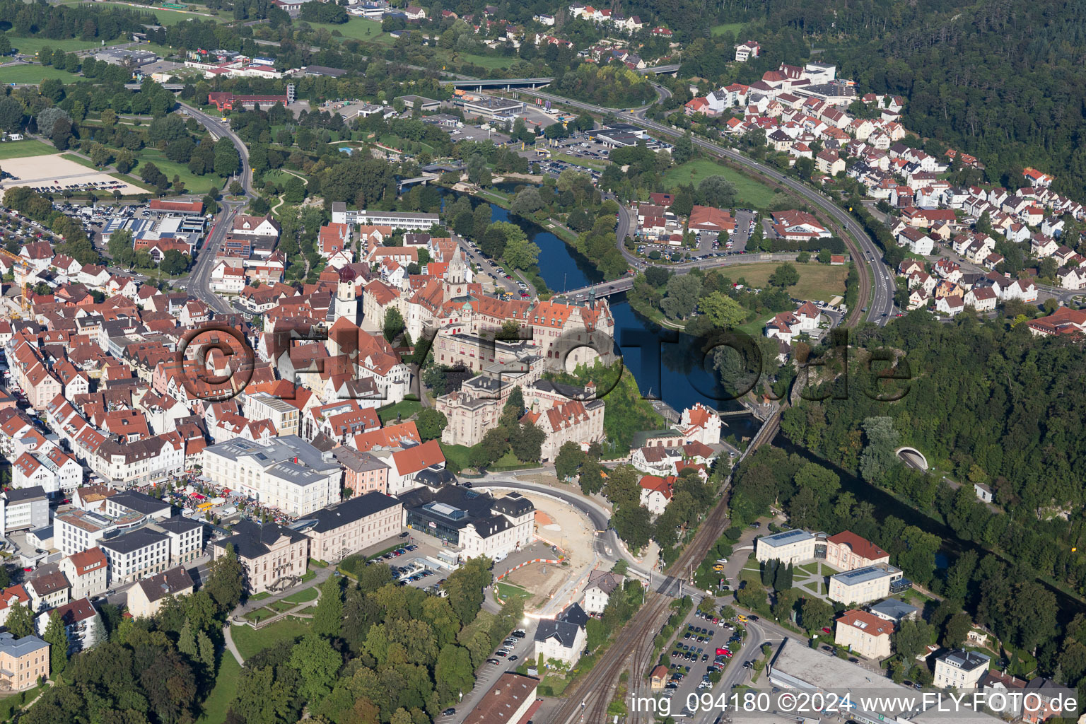 Sigmaringen dans le département Bade-Wurtemberg, Allemagne d'en haut