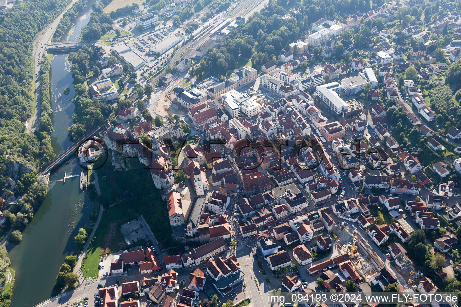 Vue d'oiseau de Sigmaringen dans le département Bade-Wurtemberg, Allemagne