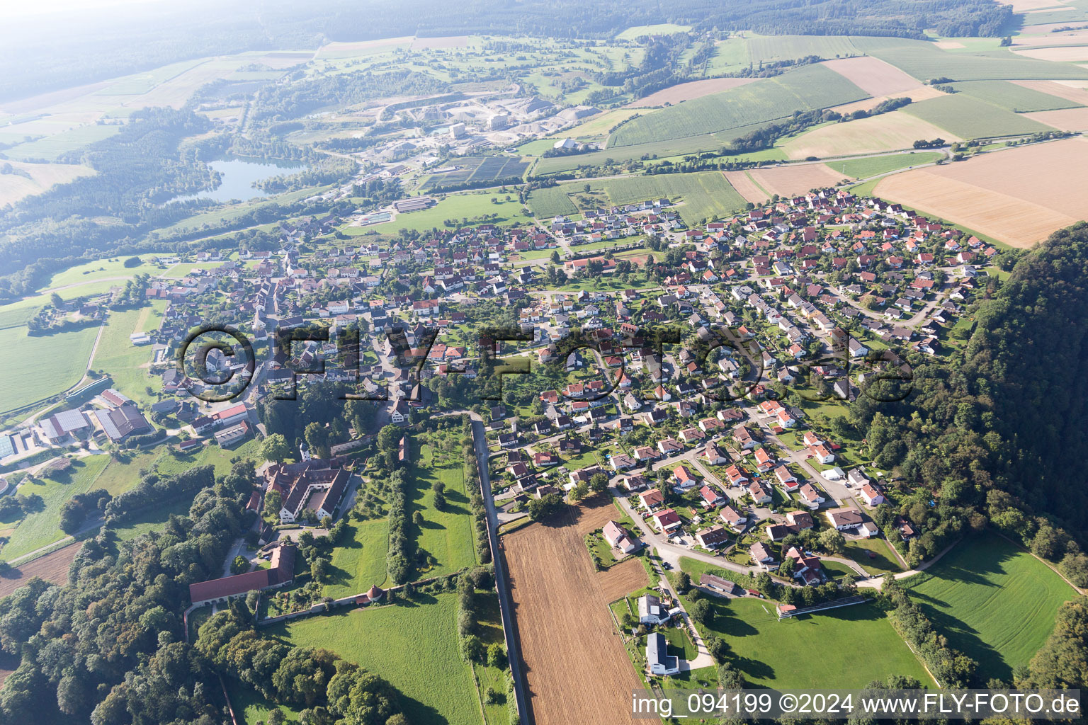 Vue aérienne de Inzigkofen dans le département Bade-Wurtemberg, Allemagne