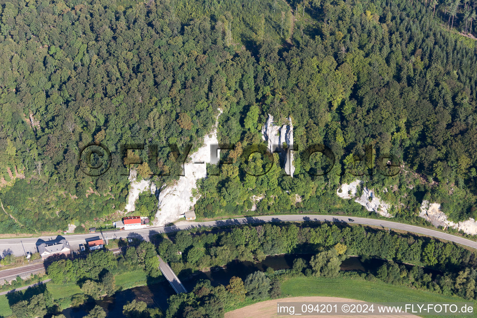 Vue oblique de Inzigkofen dans le département Bade-Wurtemberg, Allemagne