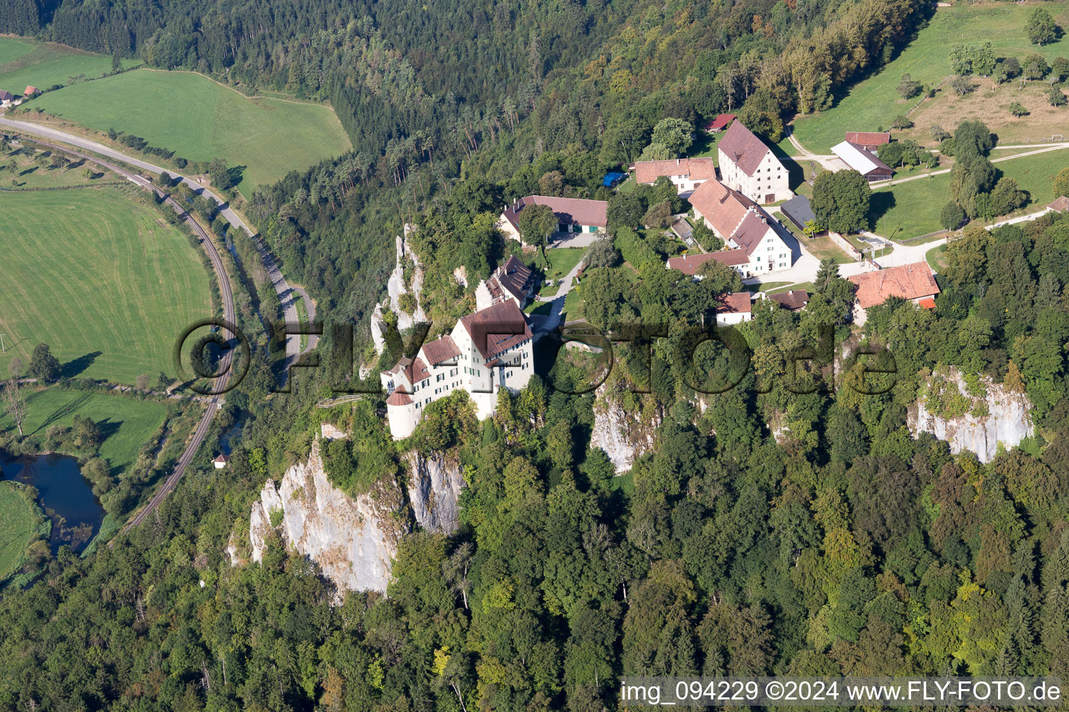 Vue oblique de Beuron dans le département Bade-Wurtemberg, Allemagne