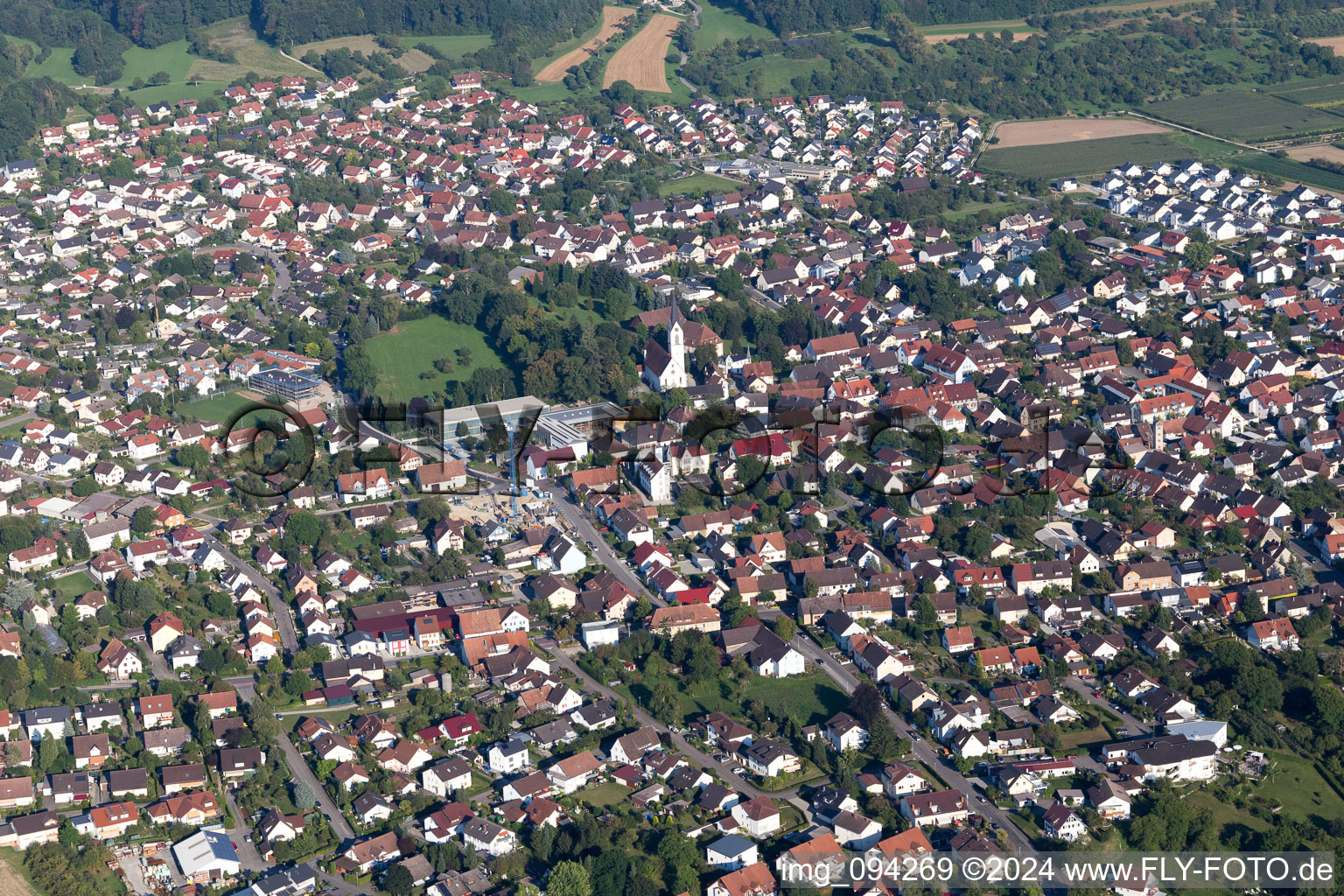 Vue aérienne de Steißlingen dans le département Bade-Wurtemberg, Allemagne