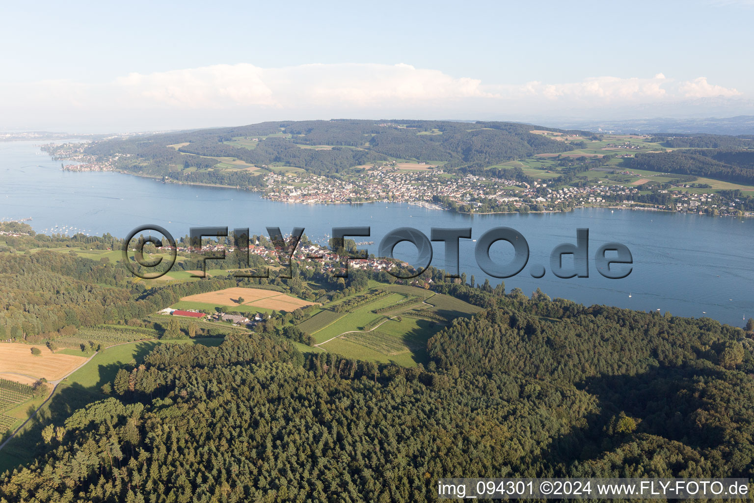 Vue aérienne de Steckborn dans le département Thurgovie, Suisse