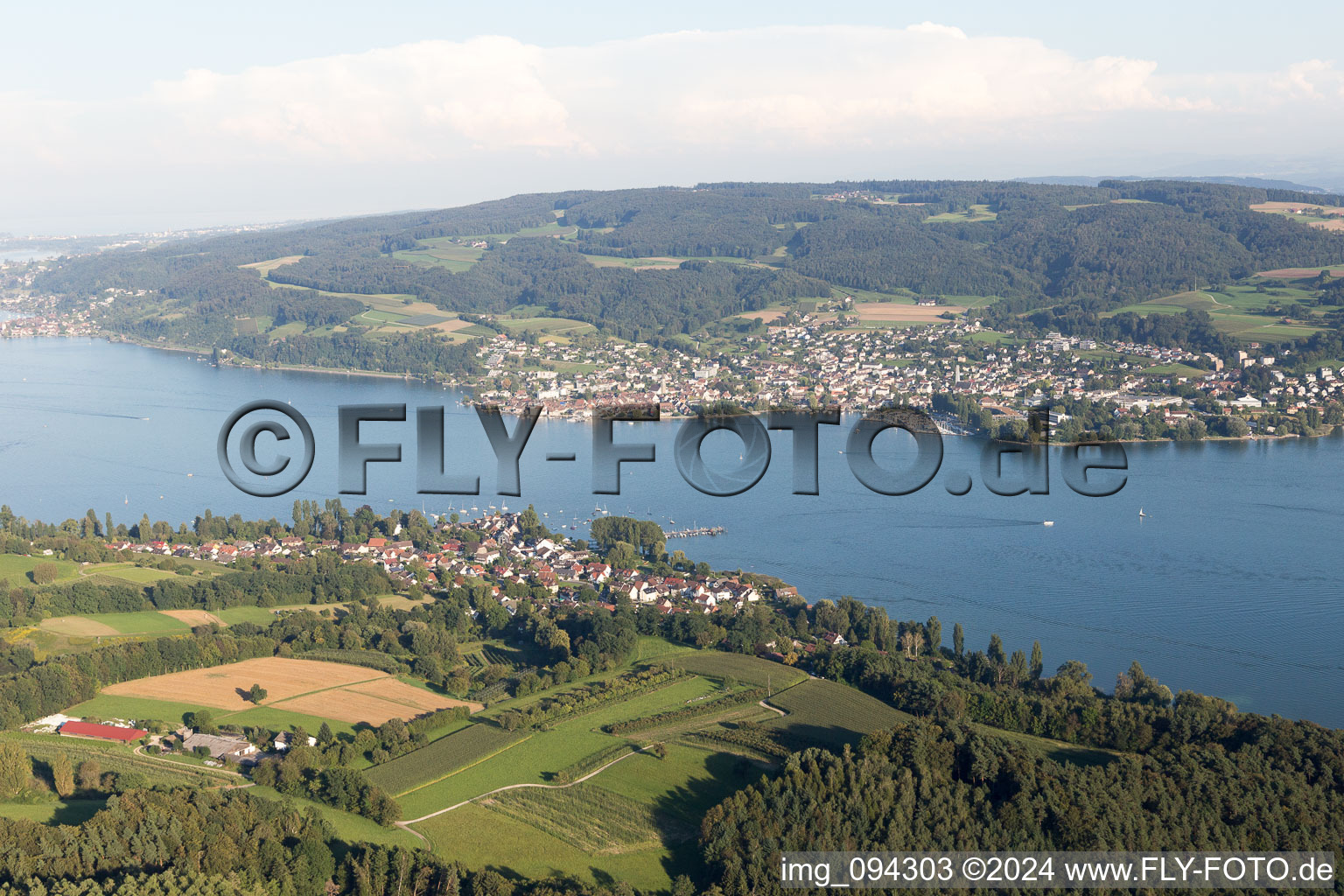 Vue aérienne de Steckborn dans le département Thurgovie, Suisse