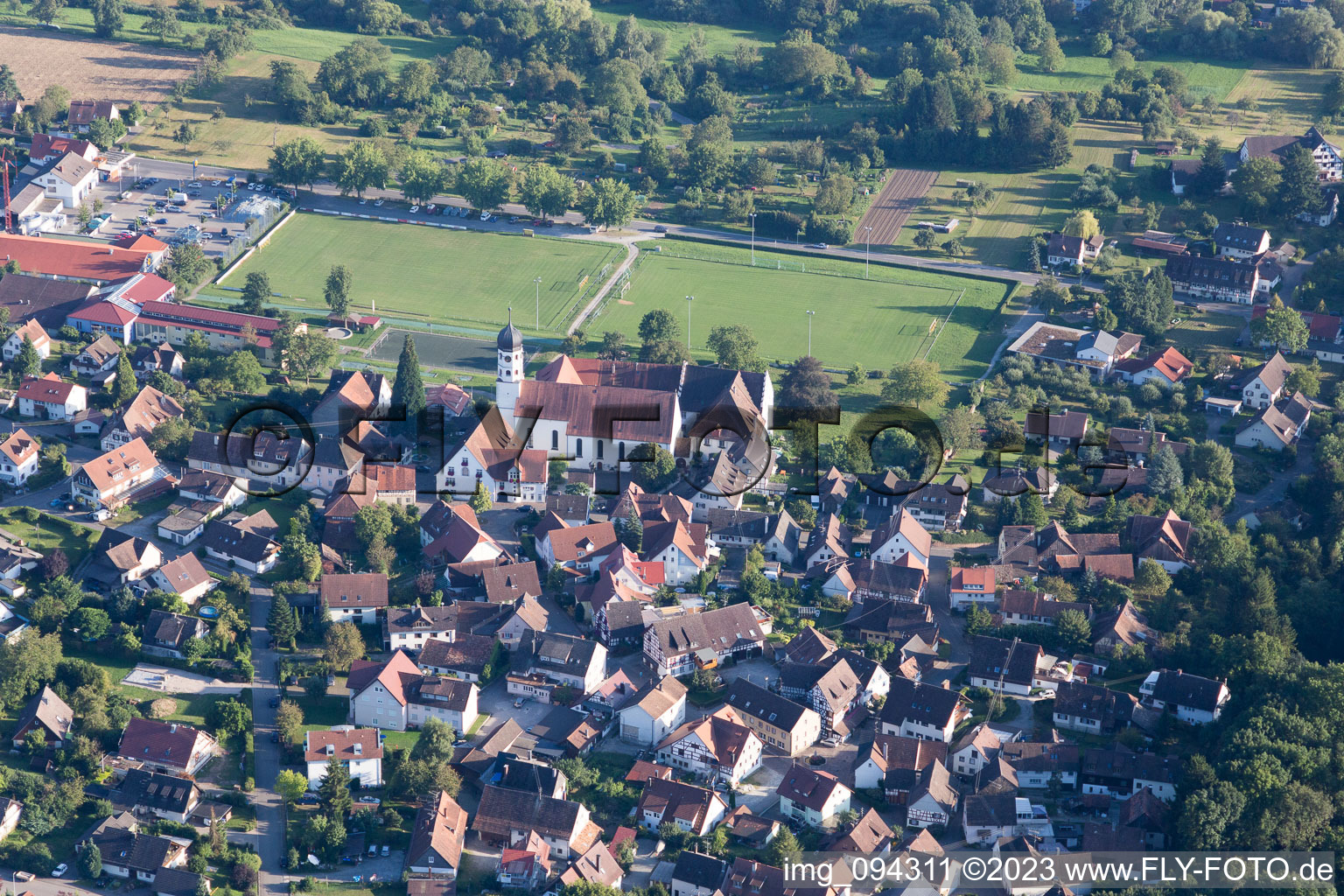 Vue aérienne de Öhningen dans le département Bade-Wurtemberg, Allemagne