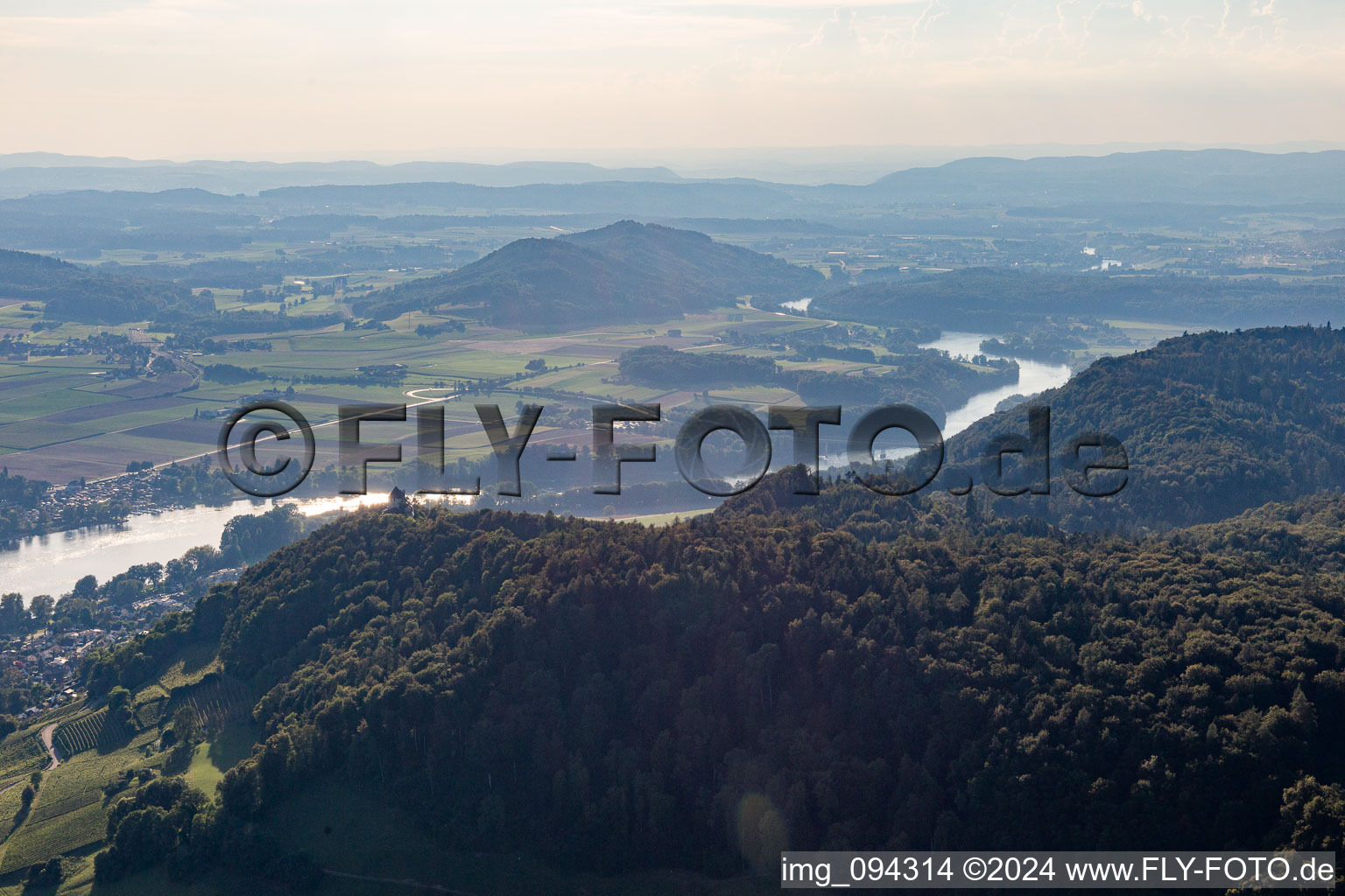 Vue aérienne de Stein am Rhein dans le département Schaffhouse, Suisse