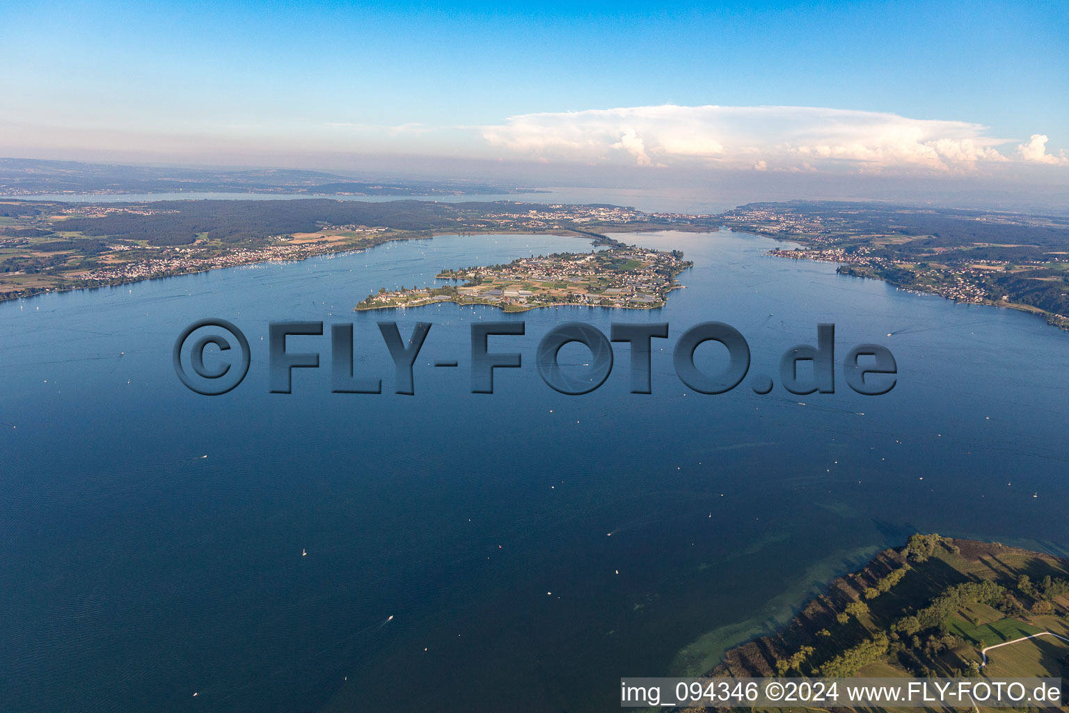 Vue aérienne de Reichenau dans le département Bade-Wurtemberg, Allemagne