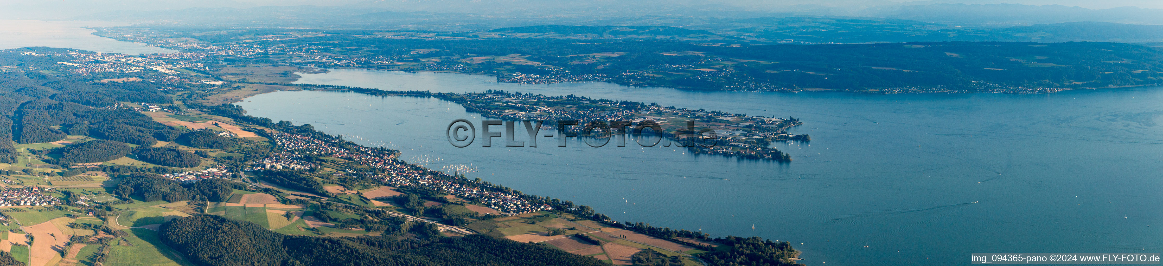 Vue aérienne de Panorama à Reichenau dans le département Bade-Wurtemberg, Allemagne