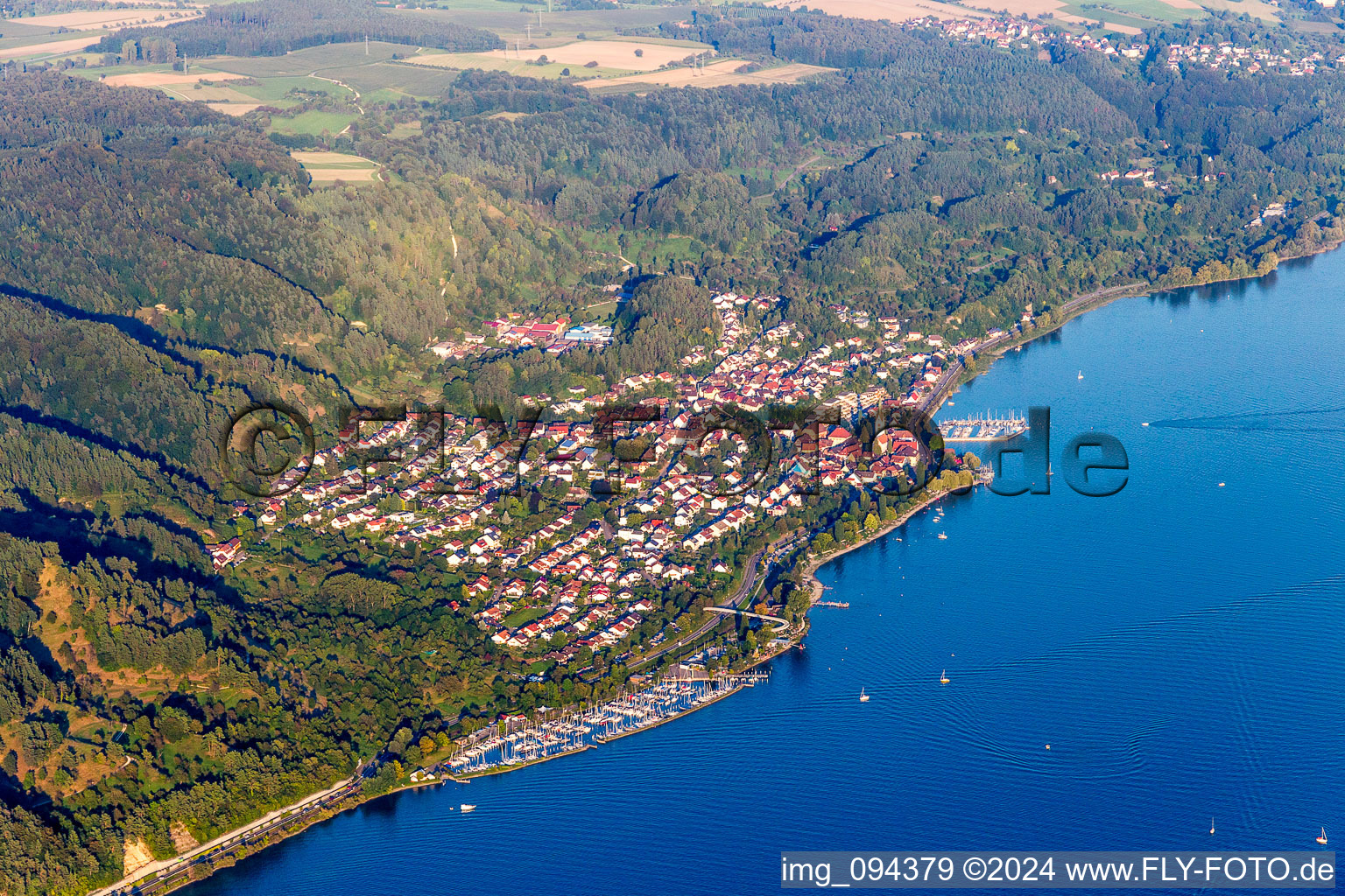 Vue aérienne de Zone riveraine du lac de Constance à Sipplingen dans le département Bade-Wurtemberg, Allemagne