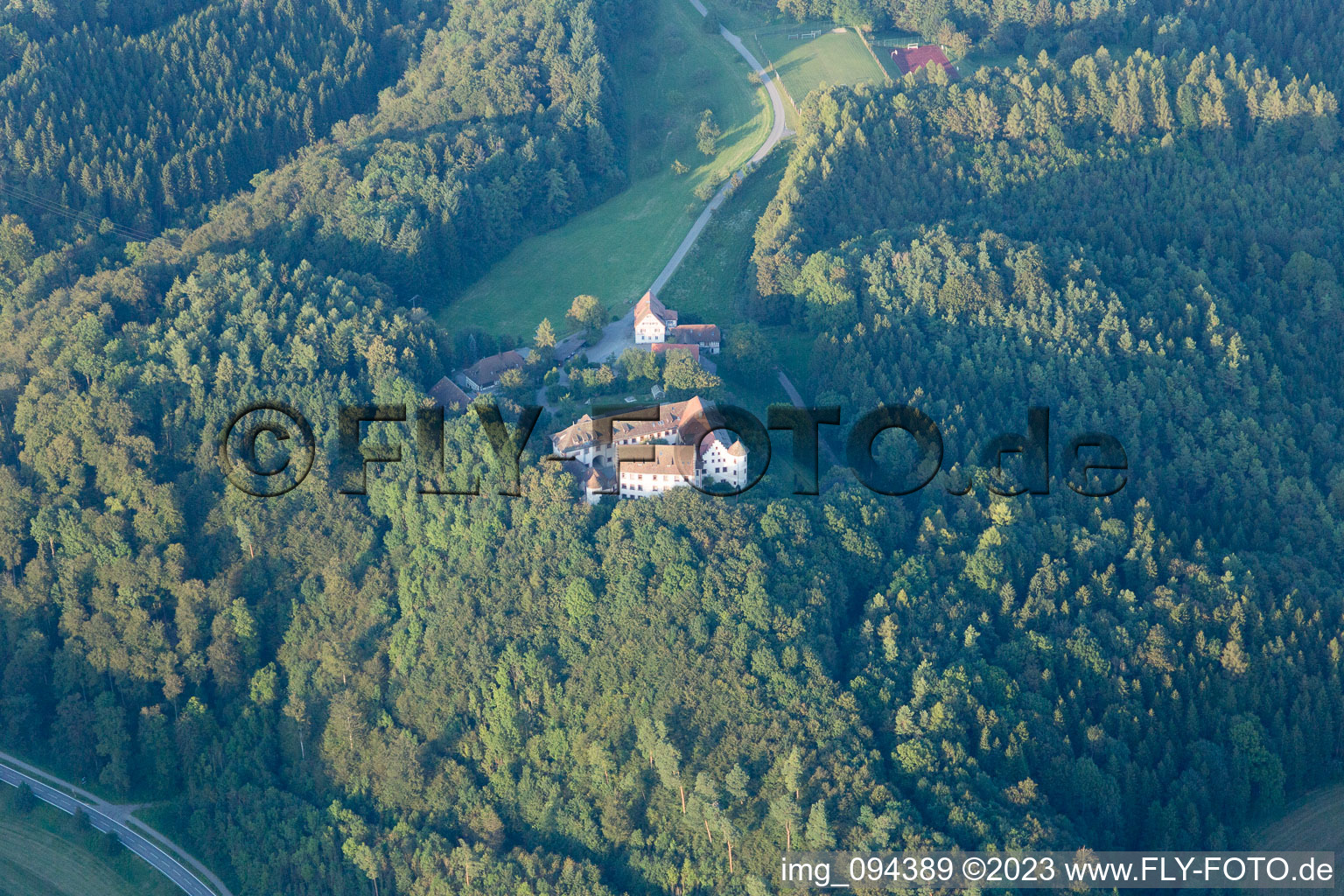 Vue aérienne de École inférieure du château de Salem (Château Hohenfels) à Hohenfels dans le département Bade-Wurtemberg, Allemagne