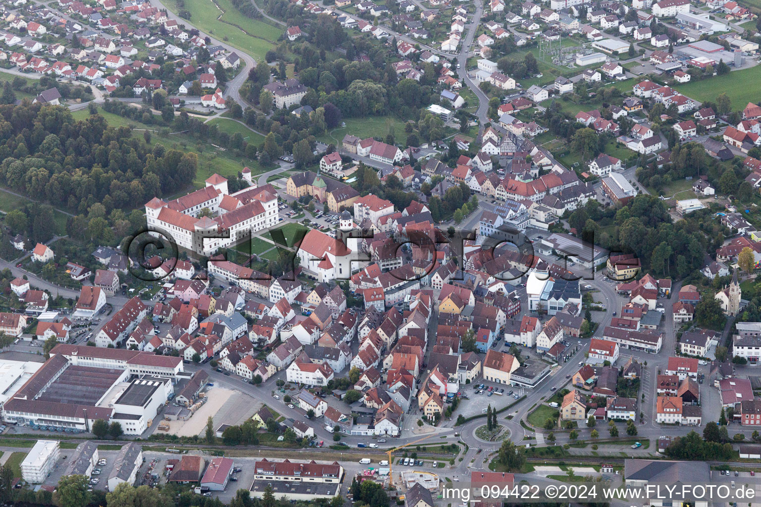 Vue aérienne de Meßkirch dans le département Bade-Wurtemberg, Allemagne