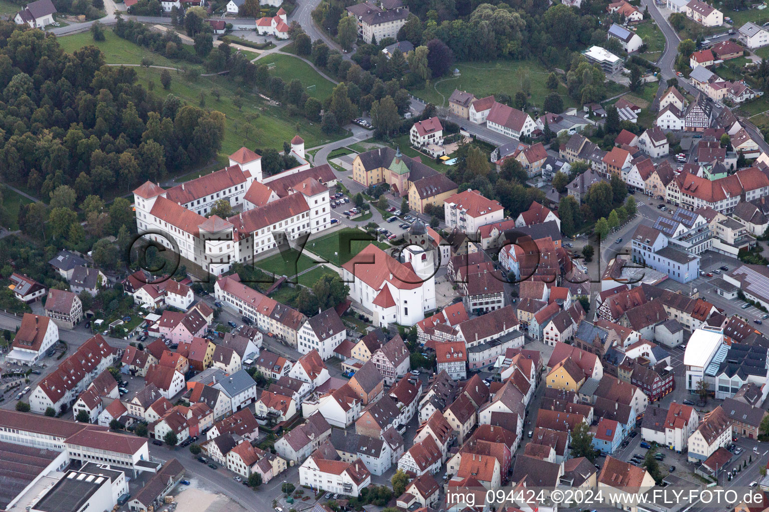 Vue oblique de Meßkirch dans le département Bade-Wurtemberg, Allemagne